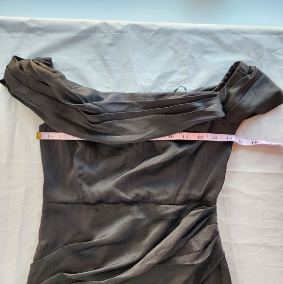 DO+BE Black Draped Off-Shoulder Formal Maxi Gown Size Small NWT - Picture 8 of 17